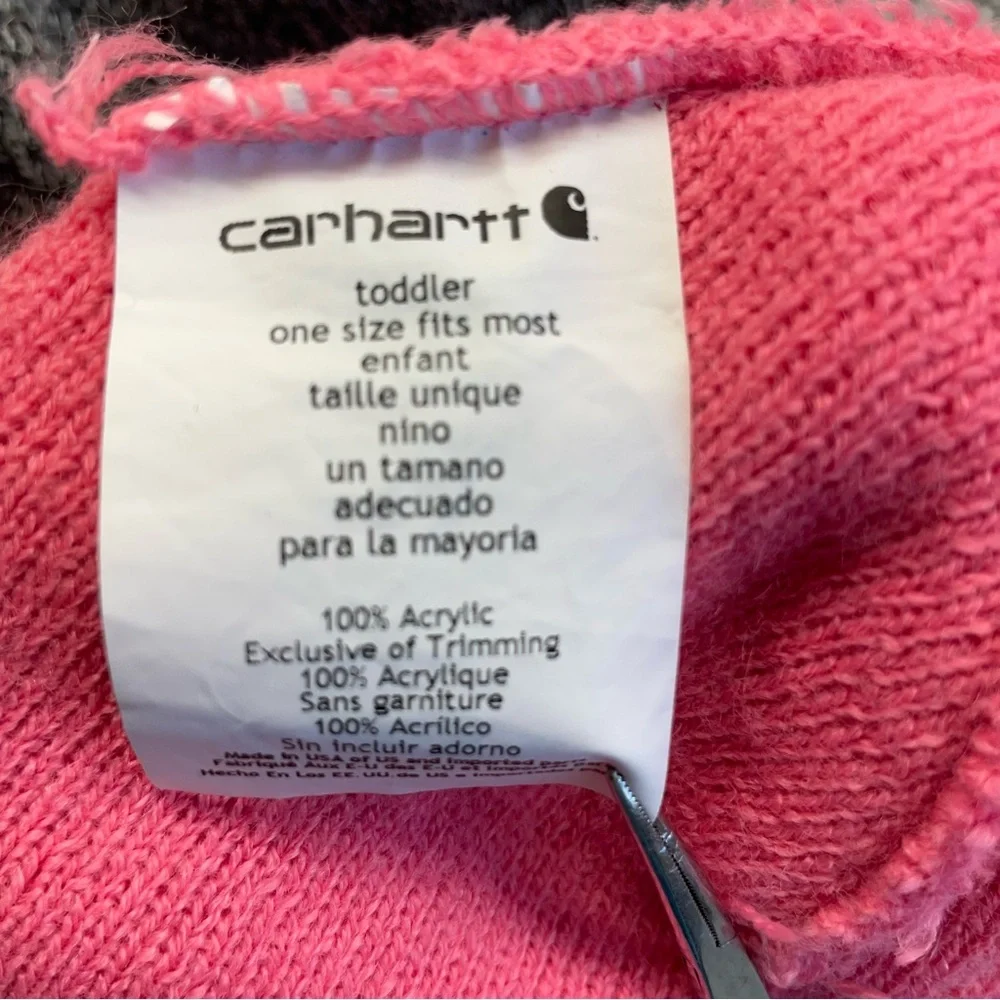 Carhartt beanies mens & Toddler Set of 3 grey pink comfy cozy workwear‎ outdoor